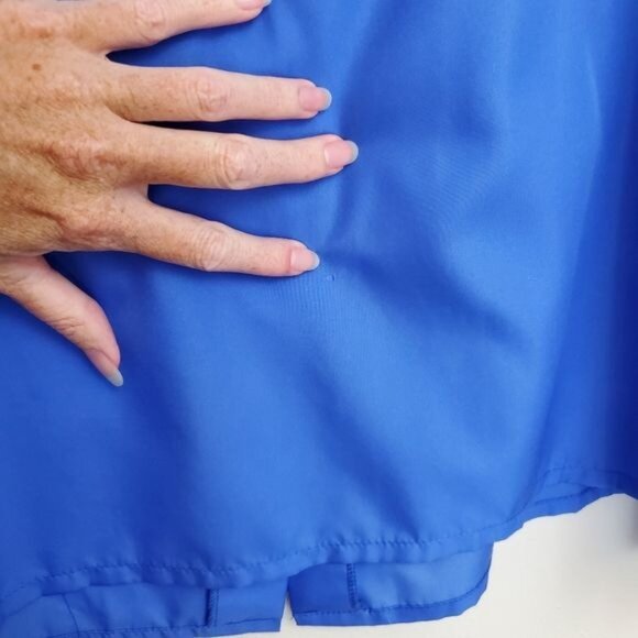 Vintage Judy Bond royal blue tie neck blouse - Picture 9 of 11